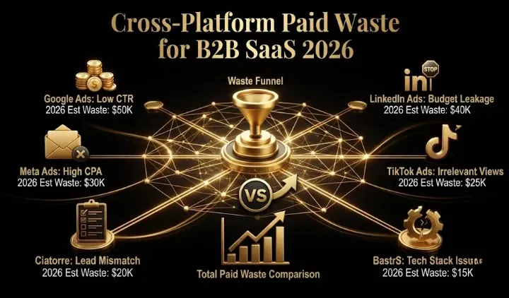 The Cross-Platform Paid Waste Benchmark for B2B SaaS 2026: Why Google, LinkedIn & Meta Each Leak Differently