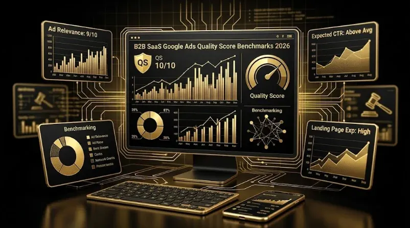 B2B SaaS Google Ads Quality Score Benchmarks 2026: Score by Keyword Tier, CPC Impact, Vertical Cuts, and the 12-Step Improvement Playbook