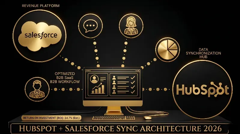 HubSpot + Salesforce Sync Architecture for B2B SaaS and B2B in 2026: 3 Architecture Patterns, Object Mapping Rules, and Cost Benchmarks